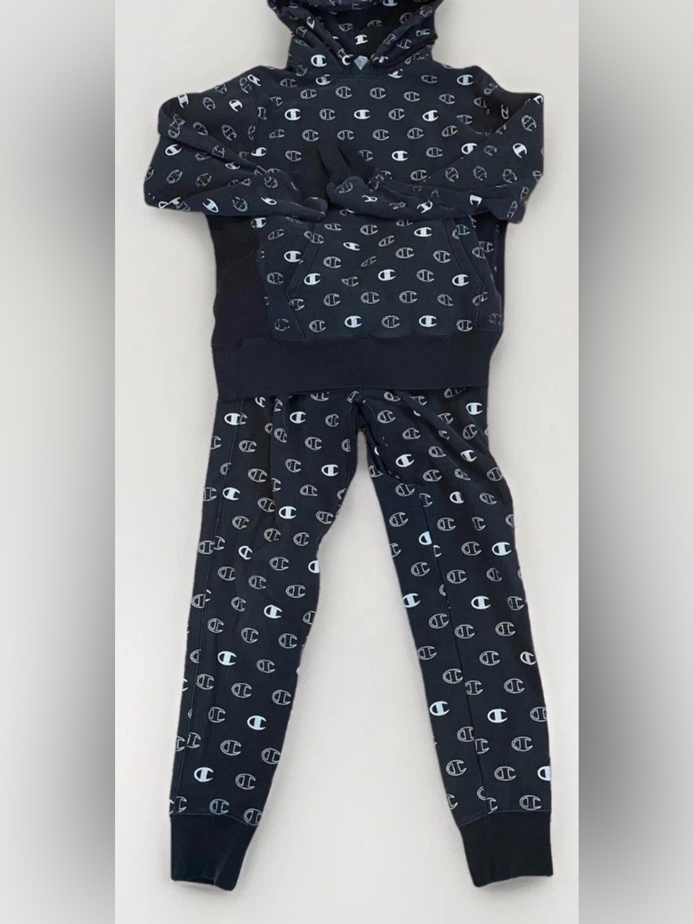 Champion Reverse Weave Women’s Set AOP Pants Size Small and Hoodie Size Medium